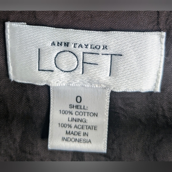 Ann Taylor Loft | Brown Sleeveless Dress with Tan & Teal Diamond Pattern - Picture 2 of 2